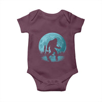 Funny Bigfoot Fishing Night Stroll Full Moon Baby Onesie - Wonder Print Shop