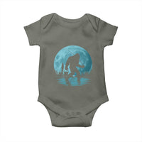 Funny Bigfoot Fishing Night Stroll Full Moon Baby Onesie - Wonder Print Shop