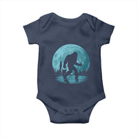 Funny Bigfoot Fishing Night Stroll Full Moon Baby Onesie - Wonder Print Shop