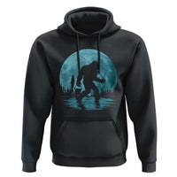 Funny Bigfoot Fishing Night Stroll Full Moon Hoodie - Wonder Print Shop
