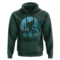 Funny Bigfoot Fishing Night Stroll Full Moon Hoodie - Wonder Print Shop