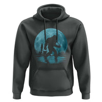 Funny Bigfoot Fishing Night Stroll Full Moon Hoodie - Wonder Print Shop