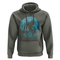 Funny Bigfoot Fishing Night Stroll Full Moon Hoodie - Wonder Print Shop