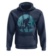 Funny Bigfoot Fishing Night Stroll Full Moon Hoodie - Wonder Print Shop