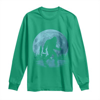 Funny Bigfoot Fishing Night Stroll Full Moon Long Sleeve Shirt - Wonder Print Shop