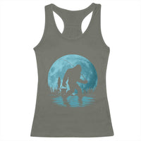 Funny Bigfoot Fishing Night Stroll Full Moon Racerback Tank Top - Wonder Print Shop