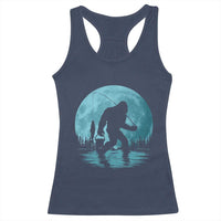 Funny Bigfoot Fishing Night Stroll Full Moon Racerback Tank Top - Wonder Print Shop