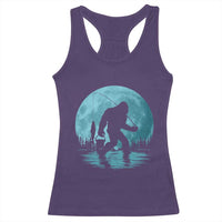Funny Bigfoot Fishing Night Stroll Full Moon Racerback Tank Top - Wonder Print Shop