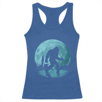 Funny Bigfoot Fishing Night Stroll Full Moon Racerback Tank Top - Wonder Print Shop