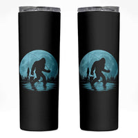 Funny Bigfoot Fishing Night Stroll Full Moon Skinny Tumbler - Wonder Print Shop