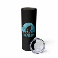 Funny Bigfoot Fishing Night Stroll Full Moon Skinny Tumbler - Wonder Print Shop