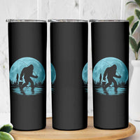Funny Bigfoot Fishing Night Stroll Full Moon Skinny Tumbler - Wonder Print Shop