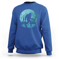 Funny Bigfoot Fishing Night Stroll Full Moon Sweatshirt - Wonder Print Shop