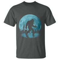 Funny Bigfoot Fishing Night Stroll Full Moon T Shirt - Wonder Print Shop