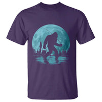 Funny Bigfoot Fishing Night Stroll Full Moon T Shirt - Wonder Print Shop