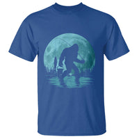 Funny Bigfoot Fishing Night Stroll Full Moon T Shirt - Wonder Print Shop