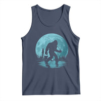 Funny Bigfoot Fishing Night Stroll Full Moon Tank Top - Wonder Print Shop
