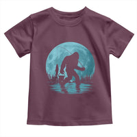 Funny Bigfoot Fishing Night Stroll Full Moon Toddler T Shirt - Wonder Print Shop