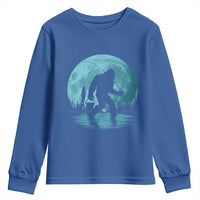 Funny Bigfoot Fishing Night Stroll Full Moon Youth Sweatshirt - Wonder Print Shop