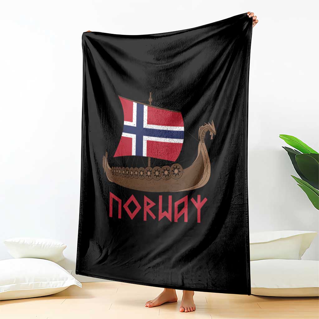 Boat Norwegian Flag Norway Viking Ship Norway Throw Blanket
