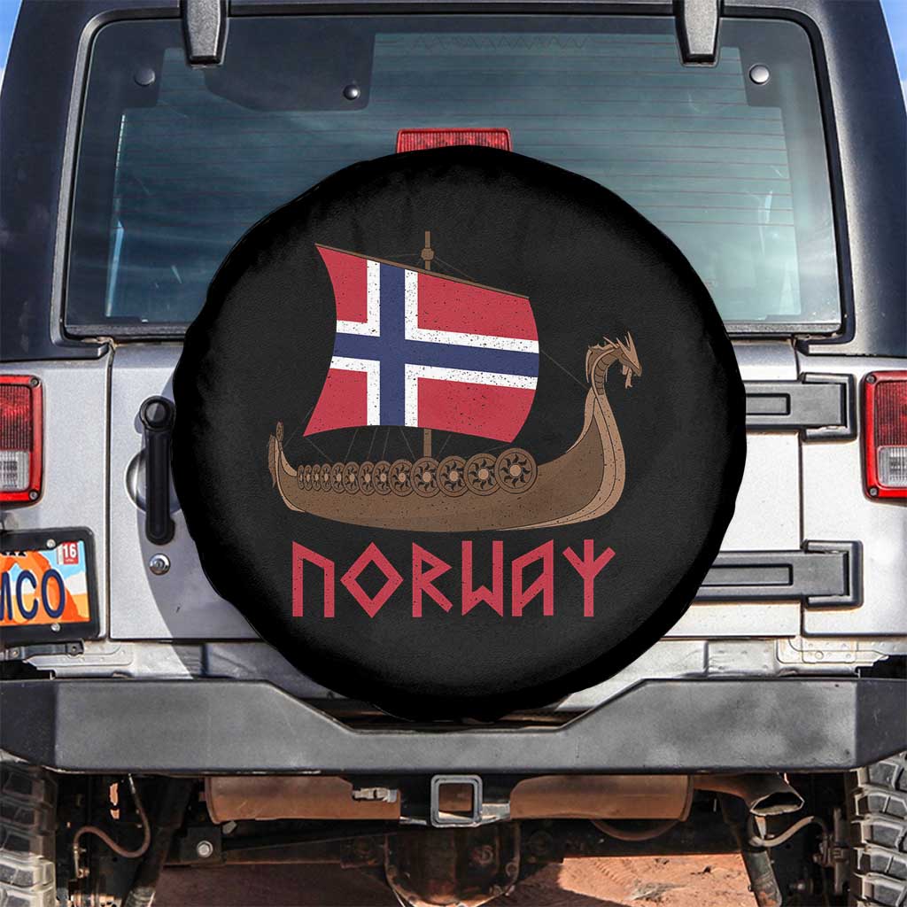 Boat Norwegian Flag Norway Viking Ship Norway Spare Tire Cover