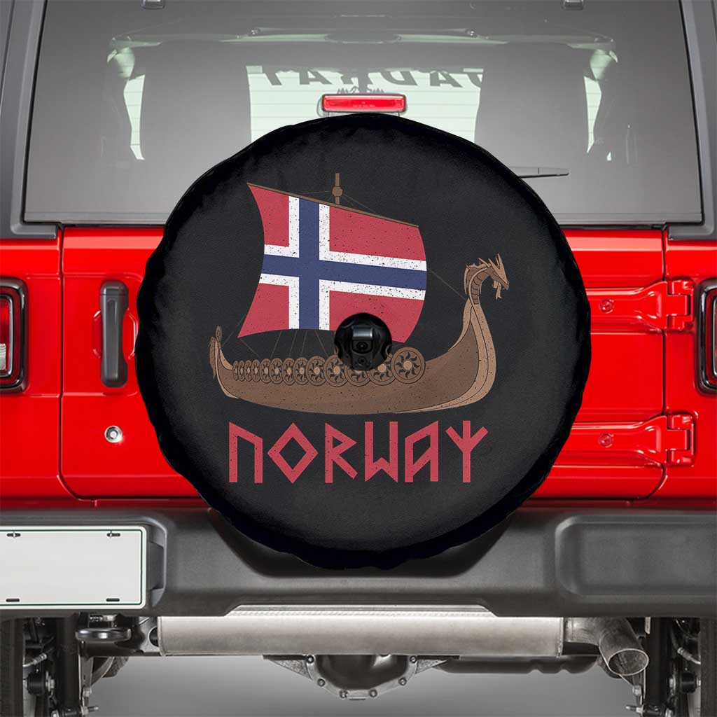 Boat Norwegian Flag Norway Viking Ship Norway Spare Tire Cover
