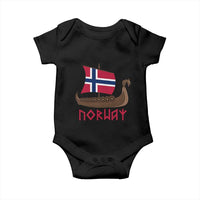 Boat Norwegian Flag Norway Viking Ship Norway Baby Onesie