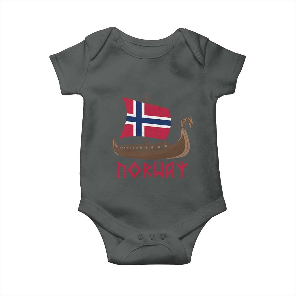 Boat Norwegian Flag Norway Viking Ship Norway Baby Onesie