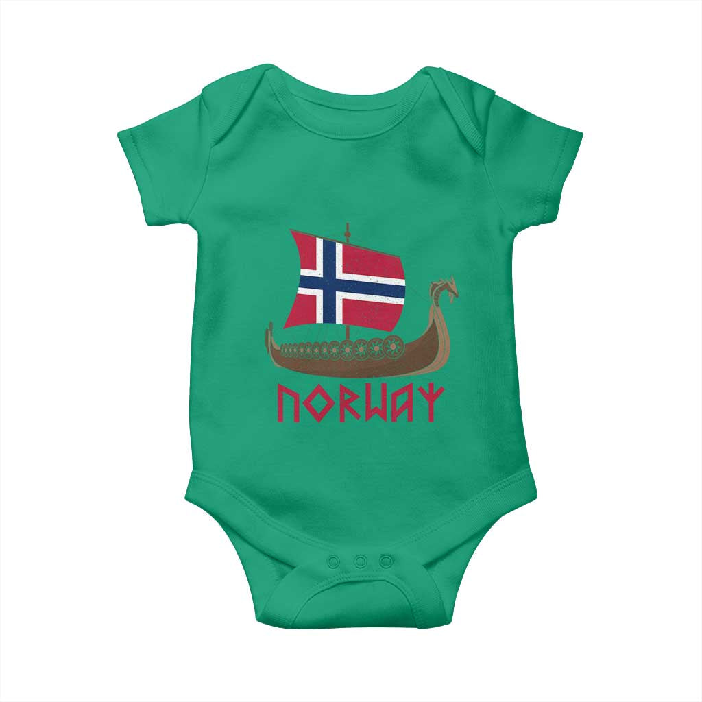 Boat Norwegian Flag Norway Viking Ship Norway Baby Onesie