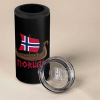 Boat Norwegian Flag Norway Viking Ship Norway 4 in 1 Can Cooler Tumbler