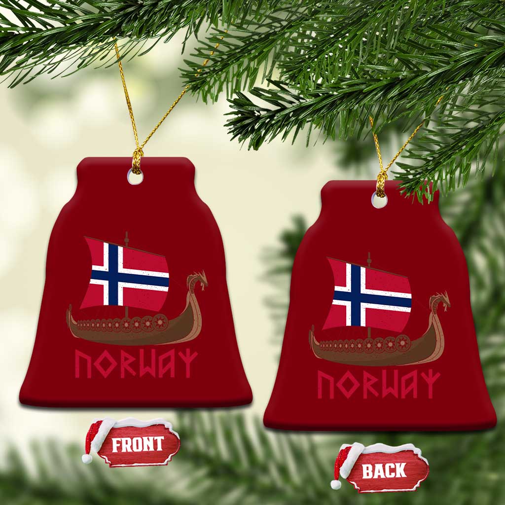 Boat Norwegian Flag Norway Viking Ship Norway Ceramic Ornament