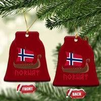 Boat Norwegian Flag Norway Viking Ship Norway Ceramic Ornament