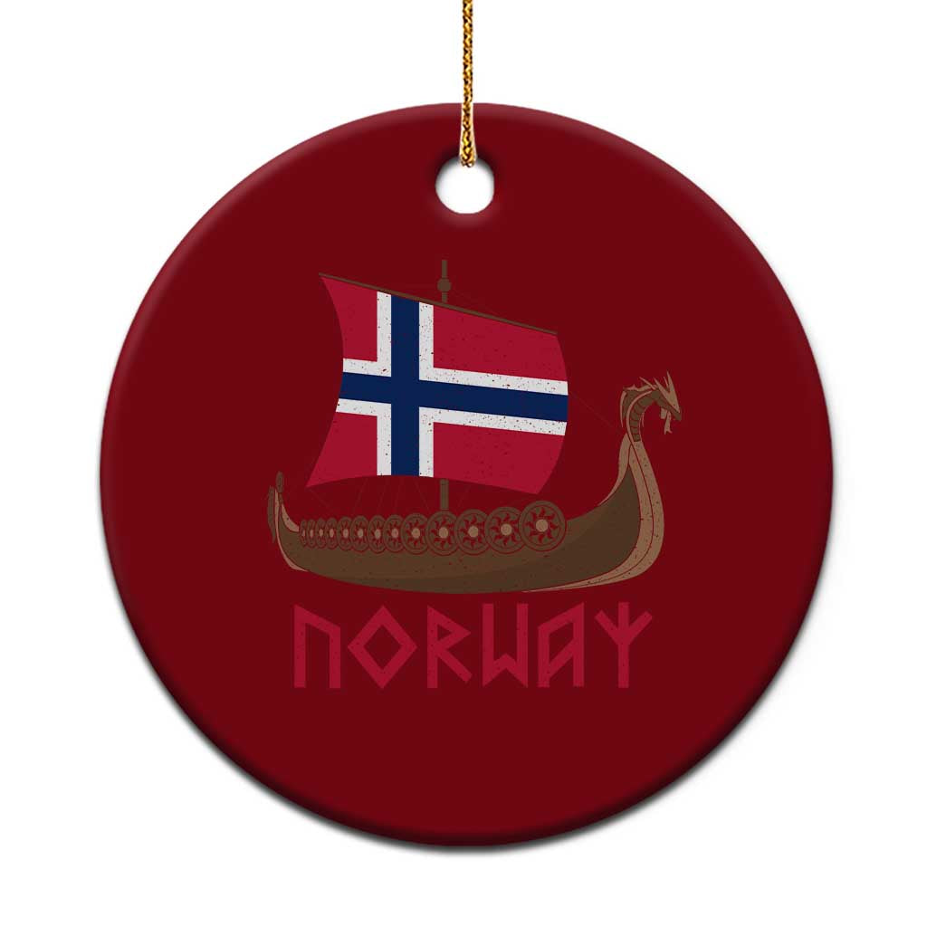 Boat Norwegian Flag Norway Viking Ship Norway Ceramic Ornament