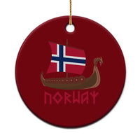 Boat Norwegian Flag Norway Viking Ship Norway Ceramic Ornament