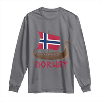 Boat Norwegian Flag Norway Viking Ship Norway Long Sleeve Shirt