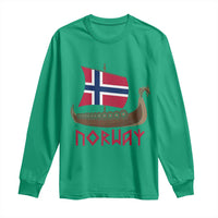Boat Norwegian Flag Norway Viking Ship Norway Long Sleeve Shirt