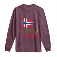 Boat Norwegian Flag Norway Viking Ship Norway Long Sleeve Shirt