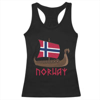 Boat Norwegian Flag Norway Viking Ship Norway Racerback Tank Top