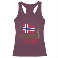 Boat Norwegian Flag Norway Viking Ship Norway Racerback Tank Top