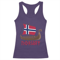 Boat Norwegian Flag Norway Viking Ship Norway Racerback Tank Top