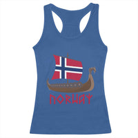 Boat Norwegian Flag Norway Viking Ship Norway Racerback Tank Top