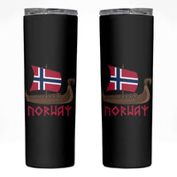 Boat Norwegian Flag Norway Viking Ship Norway Skinny Tumbler