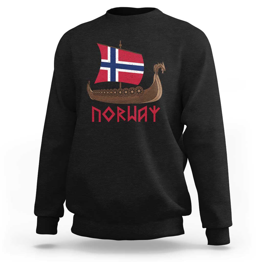 Boat Norwegian Flag Norway Viking Ship Norway Sweatshirt