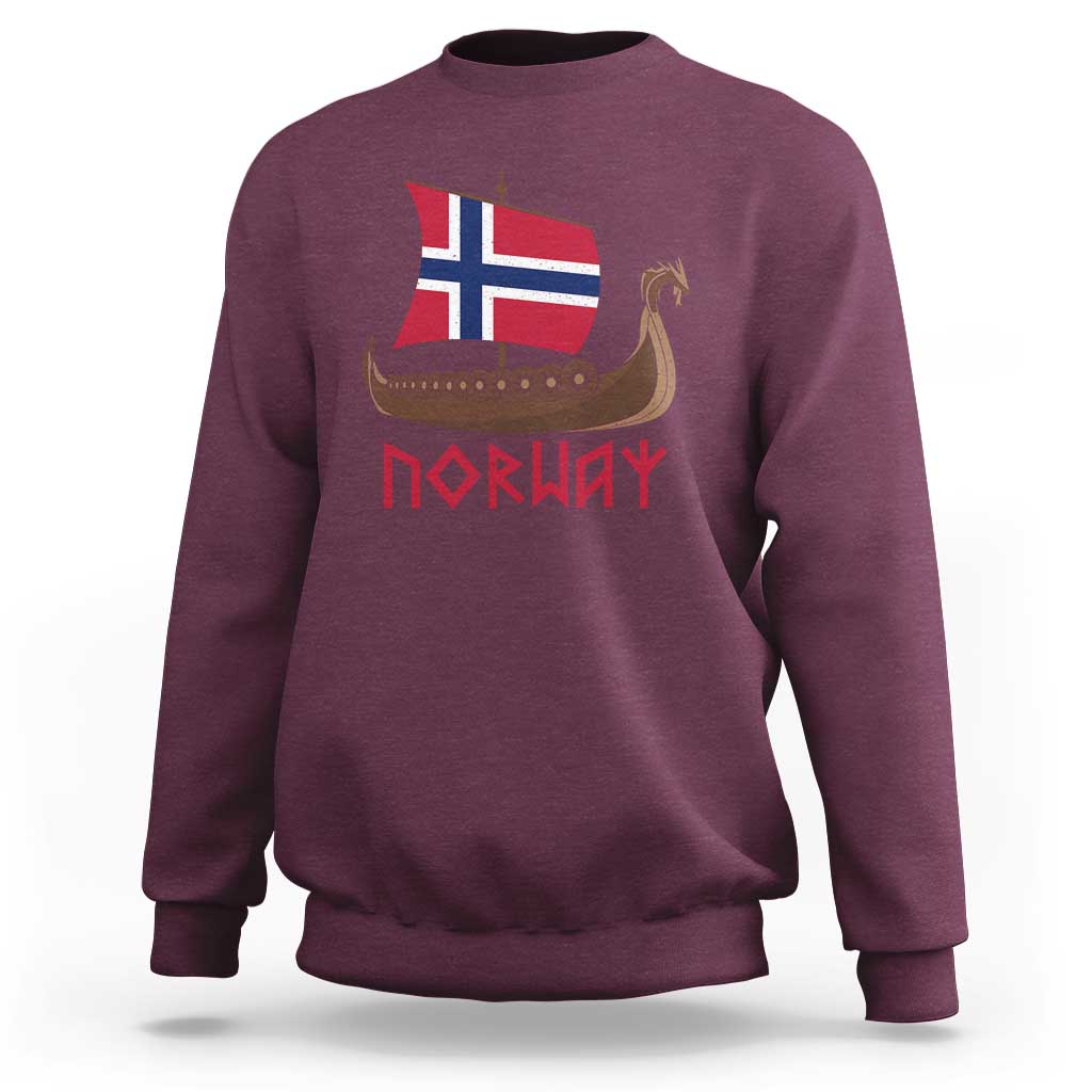 Boat Norwegian Flag Norway Viking Ship Norway Sweatshirt