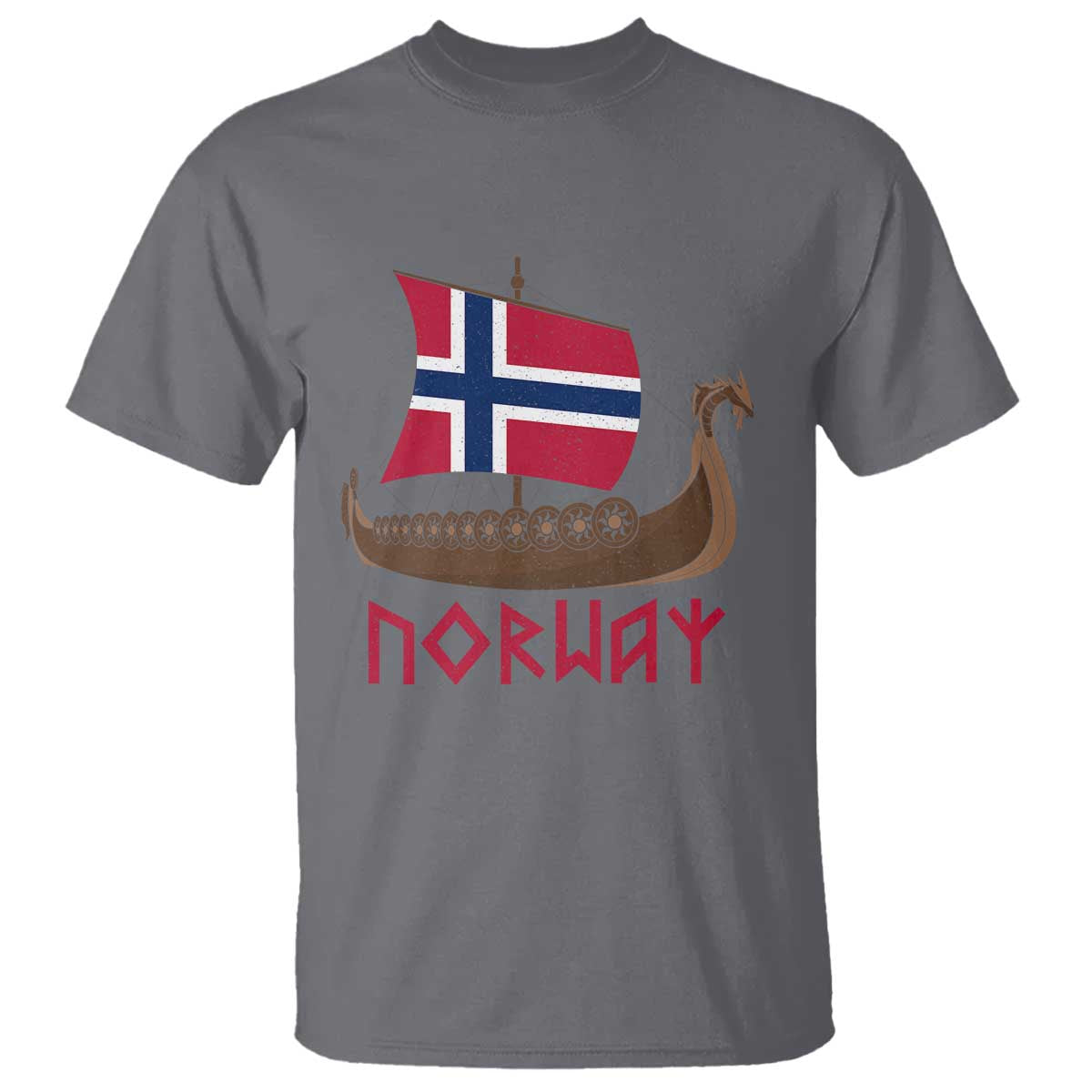 Boat Norwegian Flag Norway Viking Ship Norway T Shirt