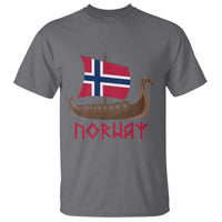 Boat Norwegian Flag Norway Viking Ship Norway T Shirt