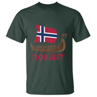 Boat Norwegian Flag Norway Viking Ship Norway T Shirt