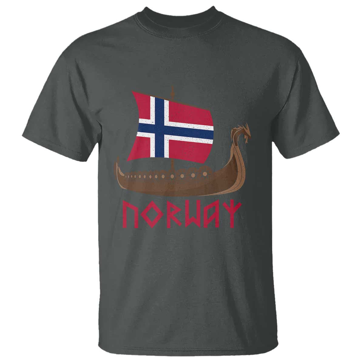 Boat Norwegian Flag Norway Viking Ship Norway T Shirt