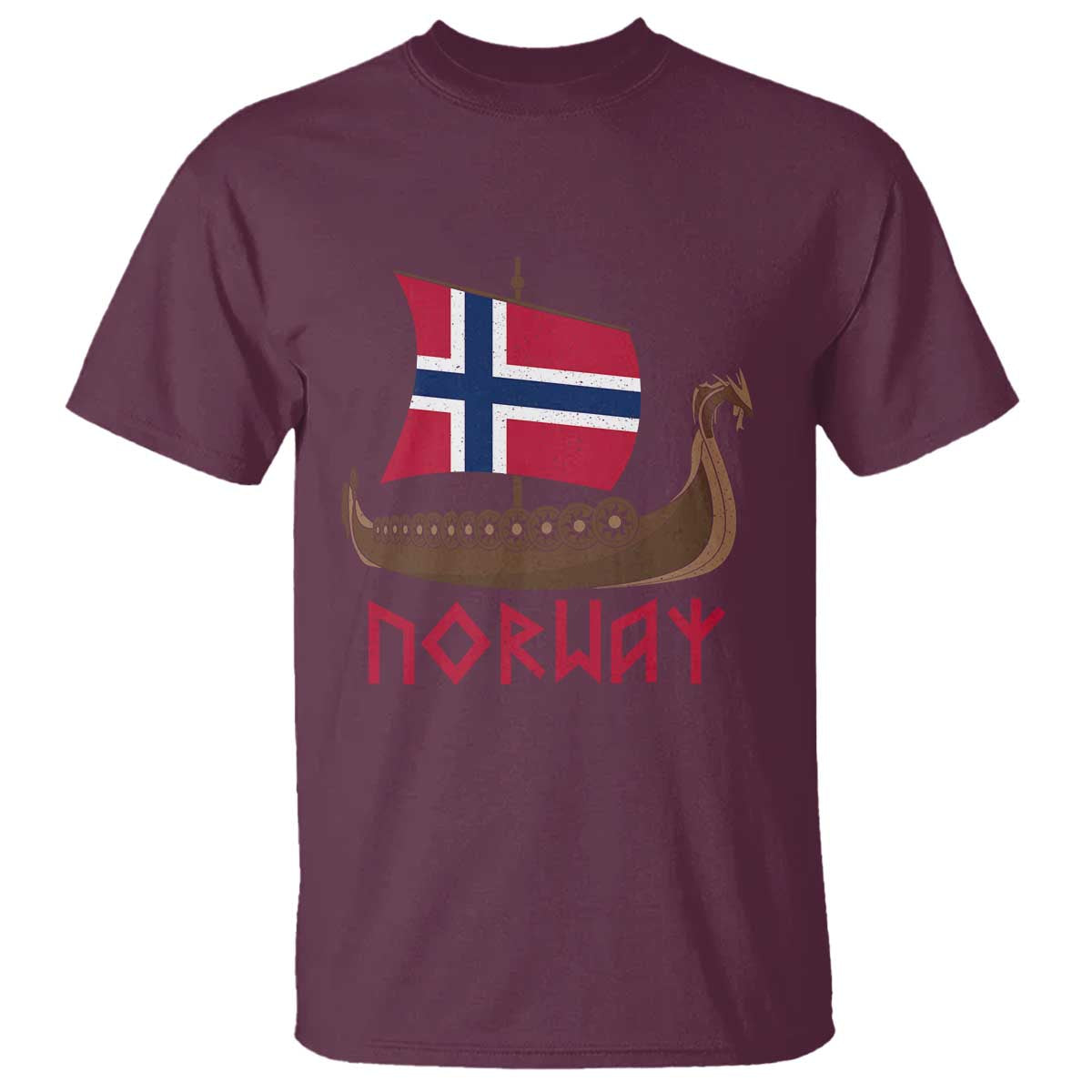 Boat Norwegian Flag Norway Viking Ship Norway T Shirt