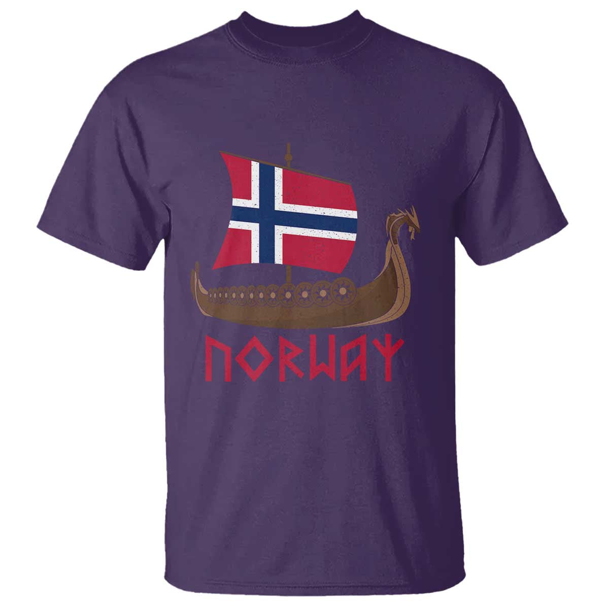 Boat Norwegian Flag Norway Viking Ship Norway T Shirt